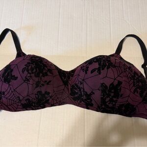 Torrid Purple and Black Floral Lace Bra 42D